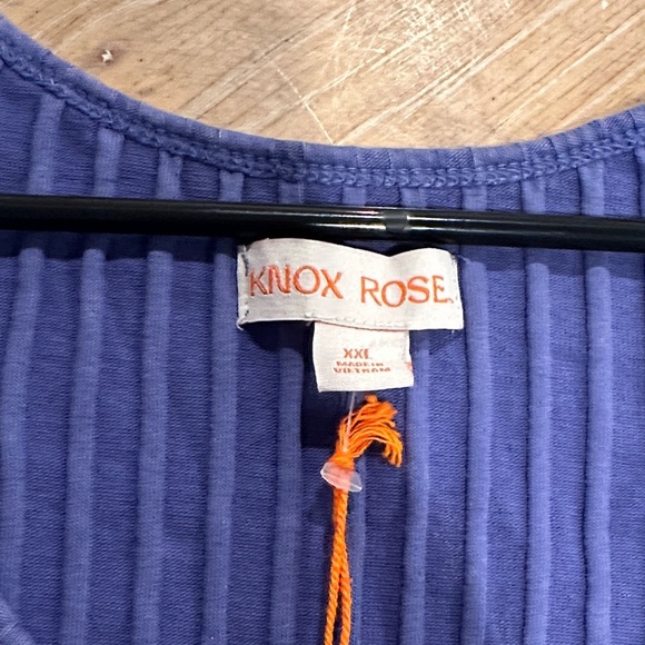 Knox Rose Ribbed Blouse in Deep Blue - Picture 3 of 4